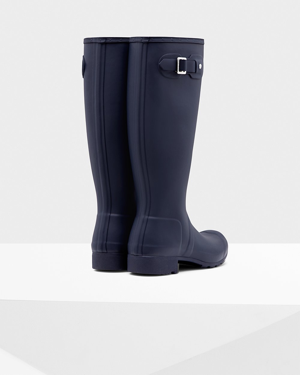 Womens Hunter Original Tour Foldable - Tall Rain Boots Navy - 0917-QHFUS